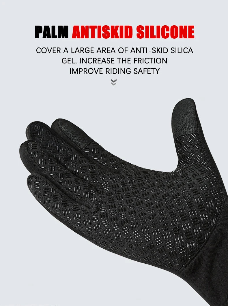 Men Women Cycling Winter Warm Sport Gloves Touchscreen Outdoor Fishing Splash-proof Skiing Snowboard Nonslip Zipper Gloves