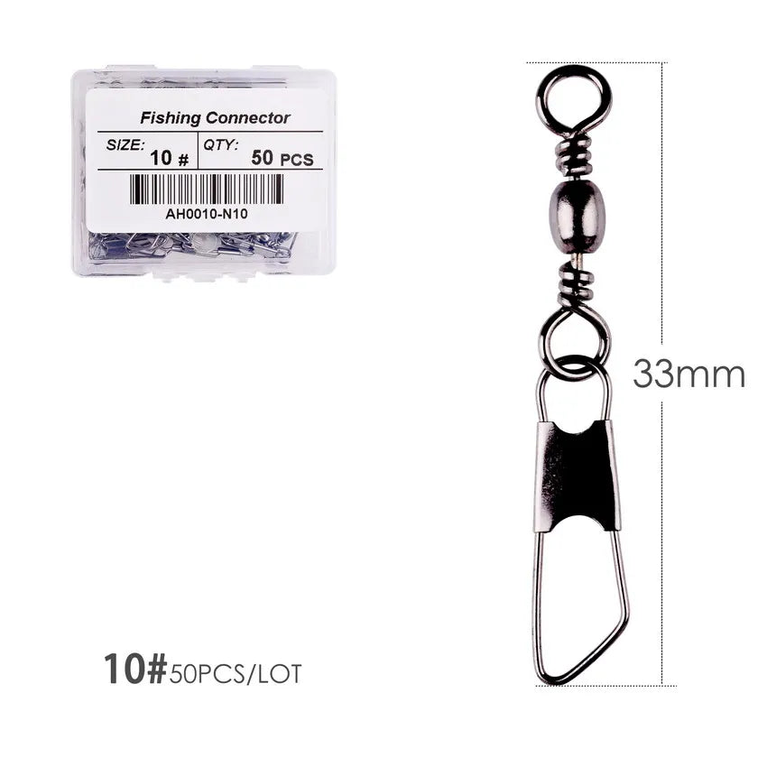 Brass Barrel Swivels with Interlock Snaps (50 Pack)