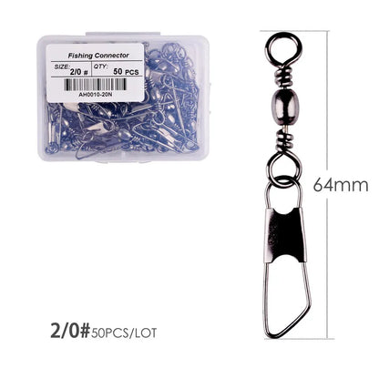 Brass Barrel Swivels with Interlock Snaps (50 Pack)