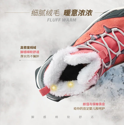 RAX Hiking Boots Men Waterproof Winter Snow Boots Fur lining Lightweight Trekking Shoes Warm Outdoor Sneakers Mountain Boots Men