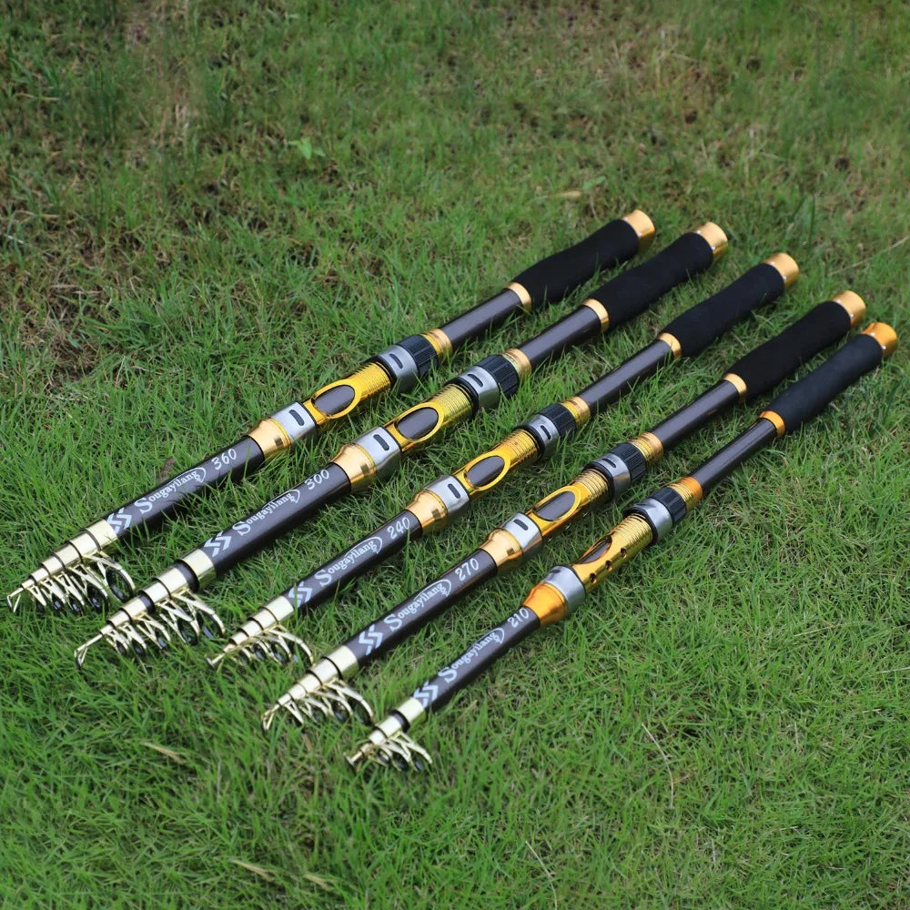 Sougayilang 2.1m-3.6m Spinning Fishing Rod Carbon Trout Carp Telescopic Fishing Pole Lure Fishing Rod Tackle