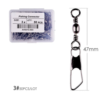 Brass Barrel Swivels with Interlock Snaps (50 Pack)