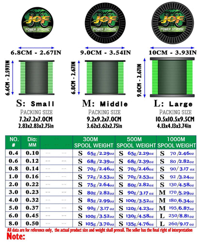 JOF 4 Strand Braided PE Fishing Line