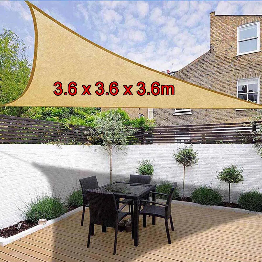 Sun Shelters Portable Triangle Sun Shape Sail UV Protection Outdoor Sunscreen Awning Canopy Beach Waterproof Tent Tarp Gray