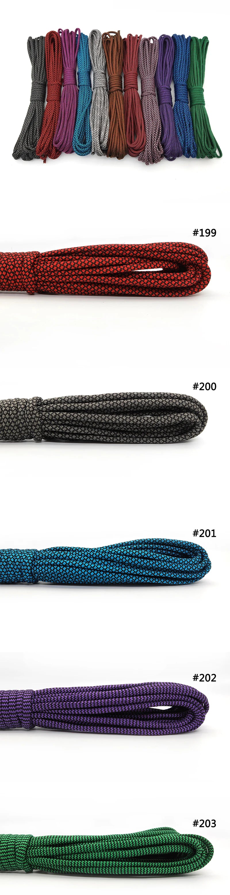 5/31 Meters Dia.4mm 7 Stand Cores Paracord for Survival Parachute Cord Lanyard Camping Climbing Camping Rope Hiking Clothesline