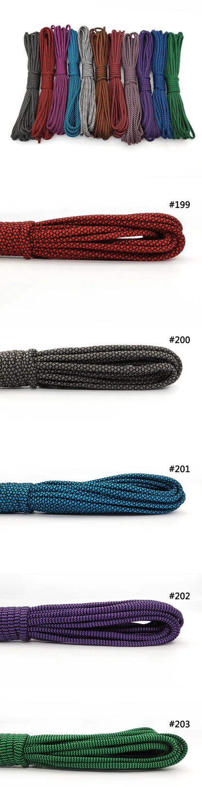 5/31 Meters Dia.4mm 7 Stand Cores Paracord for Survival Parachute Cord Lanyard Camping Climbing Camping Rope Hiking Clothesline