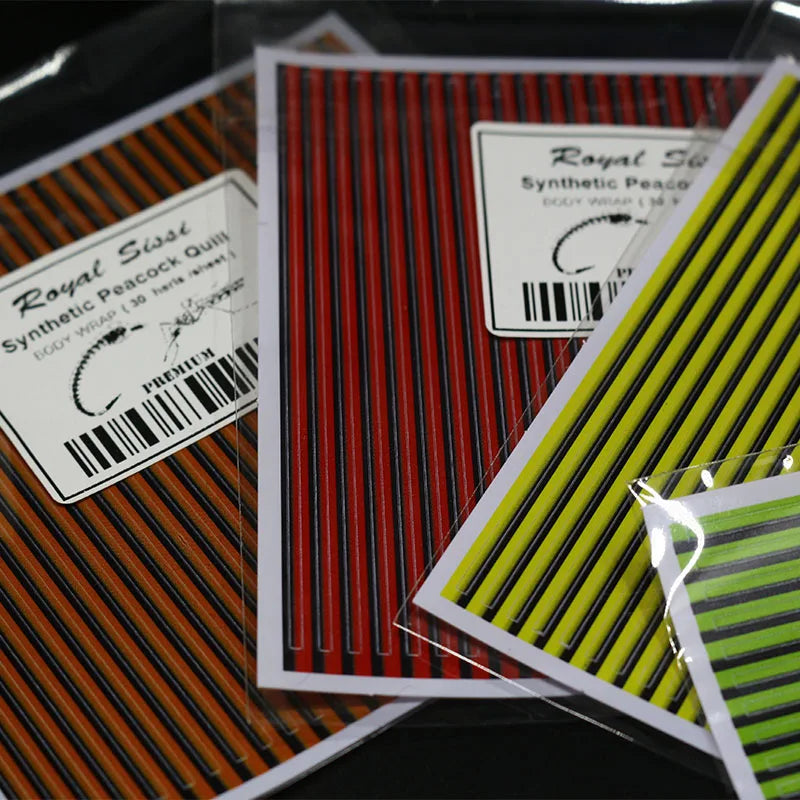 Synthetic Peacock Quill Body Wrap Sheets (4 Pack)