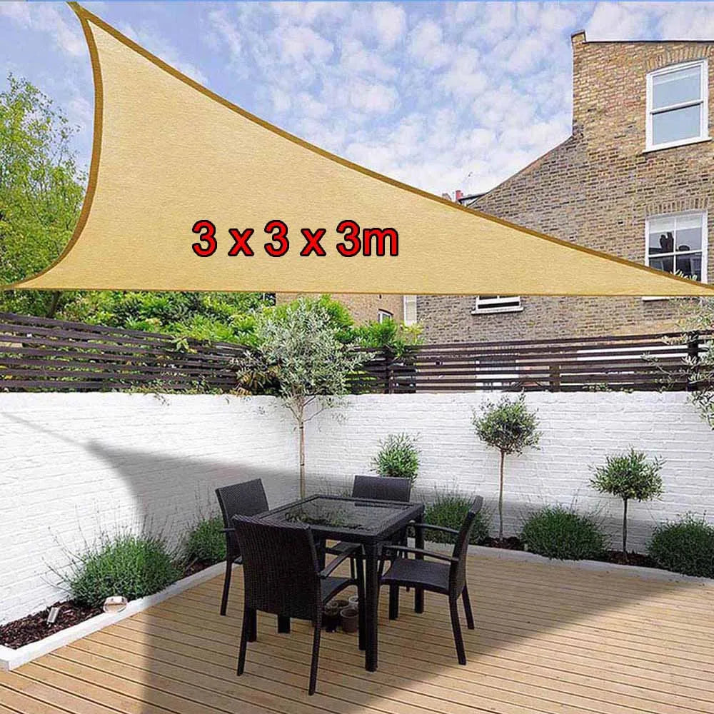 Sun Shelters Portable Triangle Sun Shape Sail UV Protection Outdoor Sunscreen Awning Canopy Beach Waterproof Tent Tarp Gray