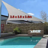 Sun Shelters Portable Triangle Sun Shape Sail UV Protection Outdoor Sunscreen Awning Canopy Beach Waterproof Tent Tarp Gray