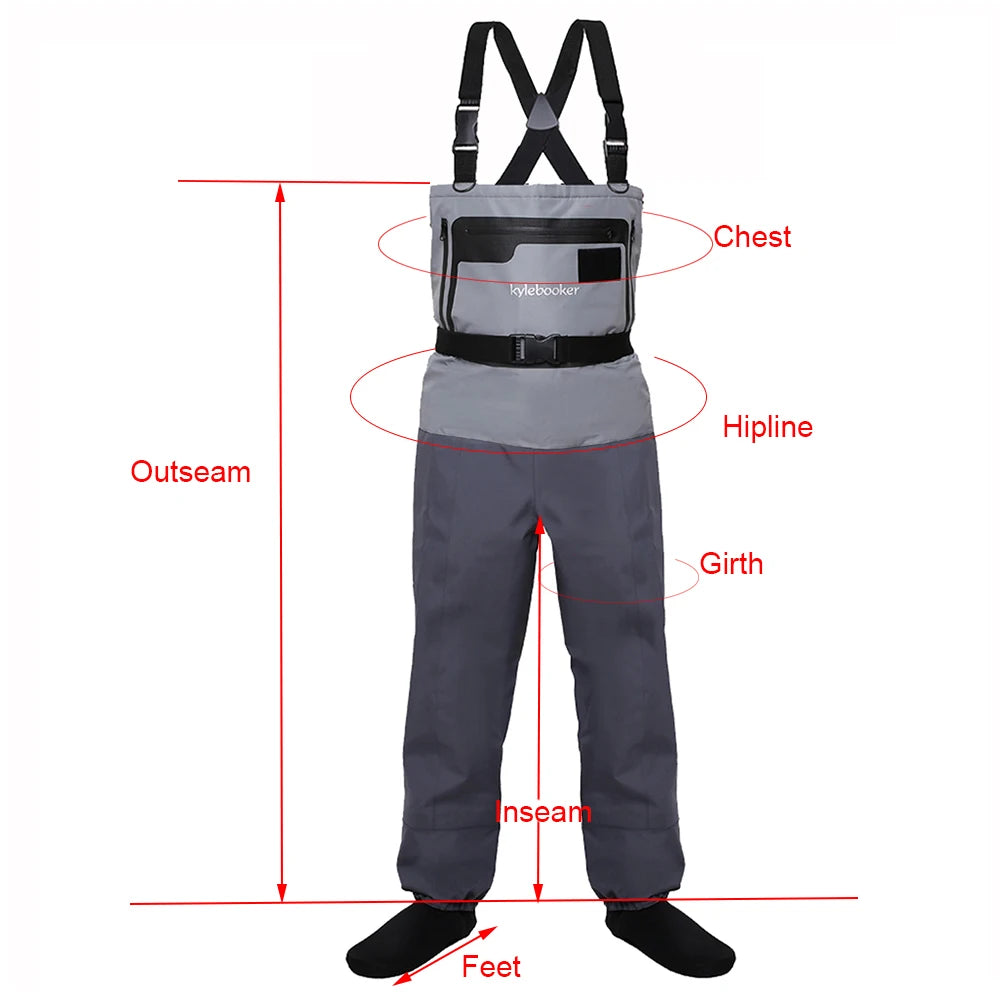 5-Layer Breathable Stockingfoot Fishing Chest Waders