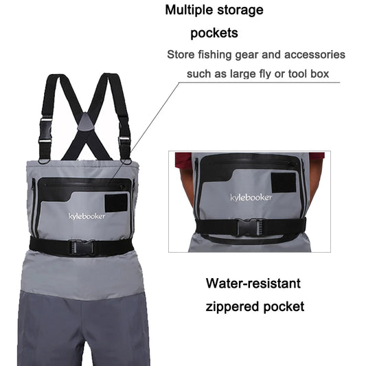 5-Layer Breathable Stockingfoot Fishing Chest Waders
