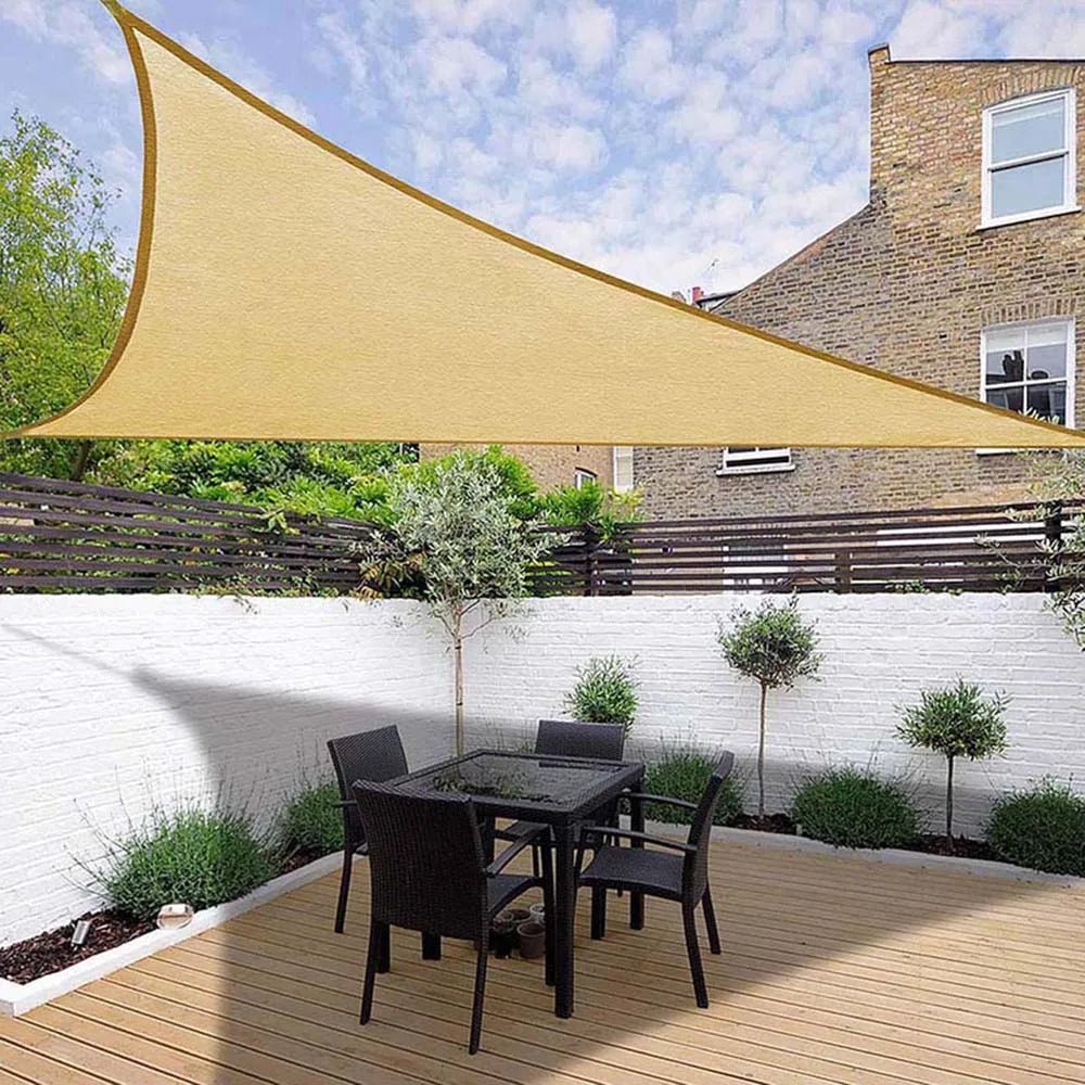 Sun Shelters Portable Triangle Sun Shape Sail UV Protection Outdoor Sunscreen Awning Canopy Beach Waterproof Tent Tarp Gray