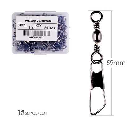 Brass Barrel Swivels with Interlock Snaps (50 Pack)