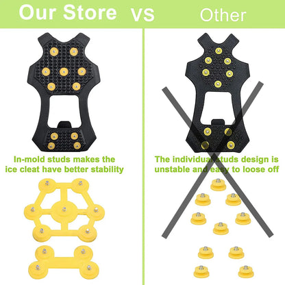 Ice Cleats for Shoes and Boots New 11 Teeth Snow Ice Grips Crampons for Men Women Kids Winter Climbing Anti Slip Shoes Cover