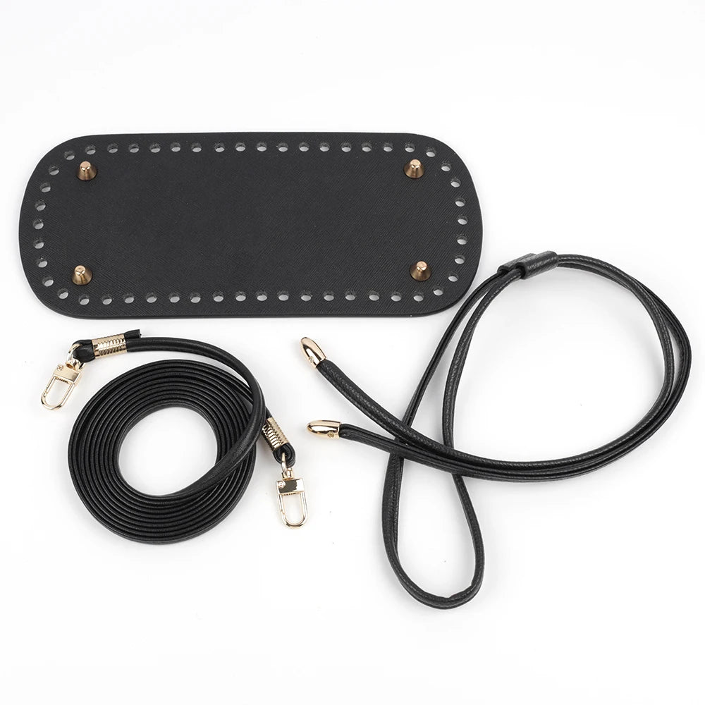 DIY Handmade Backpack Bag Accessories Leather Bag Bottom With Hardware Drawstring Bag Set Women Handbag Handle Shoulder Strap