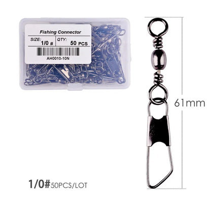 Brass Barrel Swivels with Interlock Snaps (50 Pack)