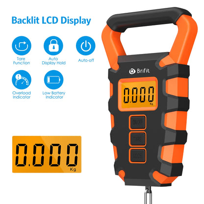 Digital Fish Scale with Tape Measure, 50kg / 110lb