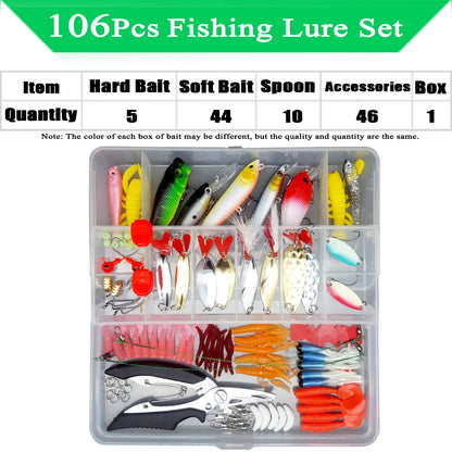 Soft and Hard Bait Lure Kit with Box