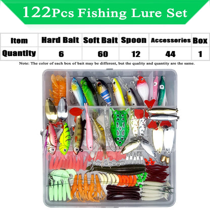 Soft and Hard Bait Lure Kit with Box
