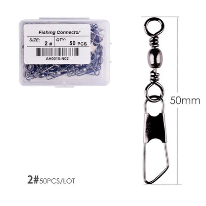 Brass Barrel Swivels with Interlock Snaps (50 Pack)