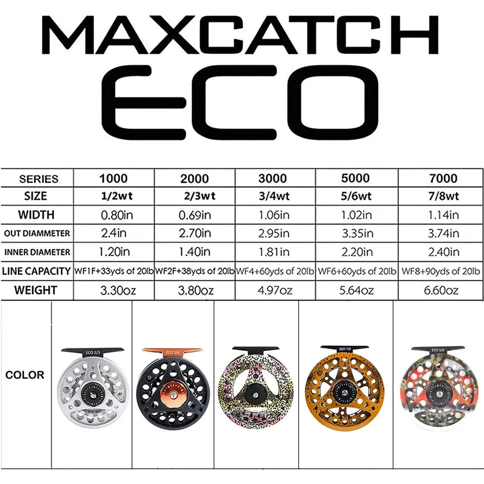 MAXIMUMCATCH ECO Ultra-Light Large Arbor Fly Reel 2-8WT