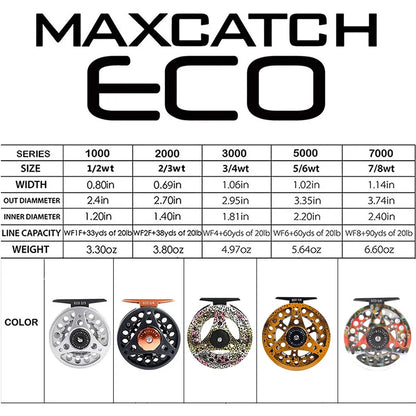 MAXIMUMCATCH ECO Ultra-Light Large Arbor Fly Reel 2-8WT