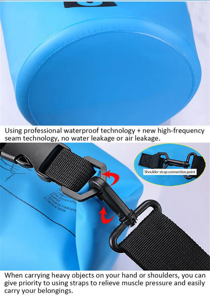 Waterproof PVC Dry Bag for Women Men 2L/5L/10L/15L/20L/30L Outdoor Sport Storage Bag for Kayaking, Boating, Fishing, Swimming