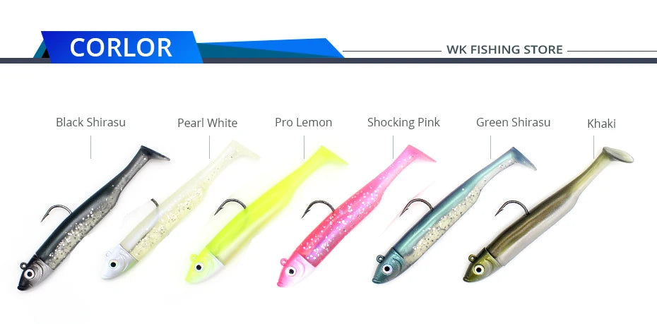 Inshore Paddle Tail Soft Lure and Jig Head Kit