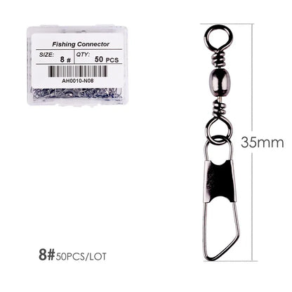 Brass Barrel Swivels with Interlock Snaps (50 Pack)