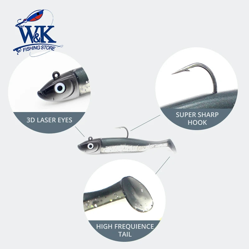 Inshore Paddle Tail Soft Lure and Jig Head Kit