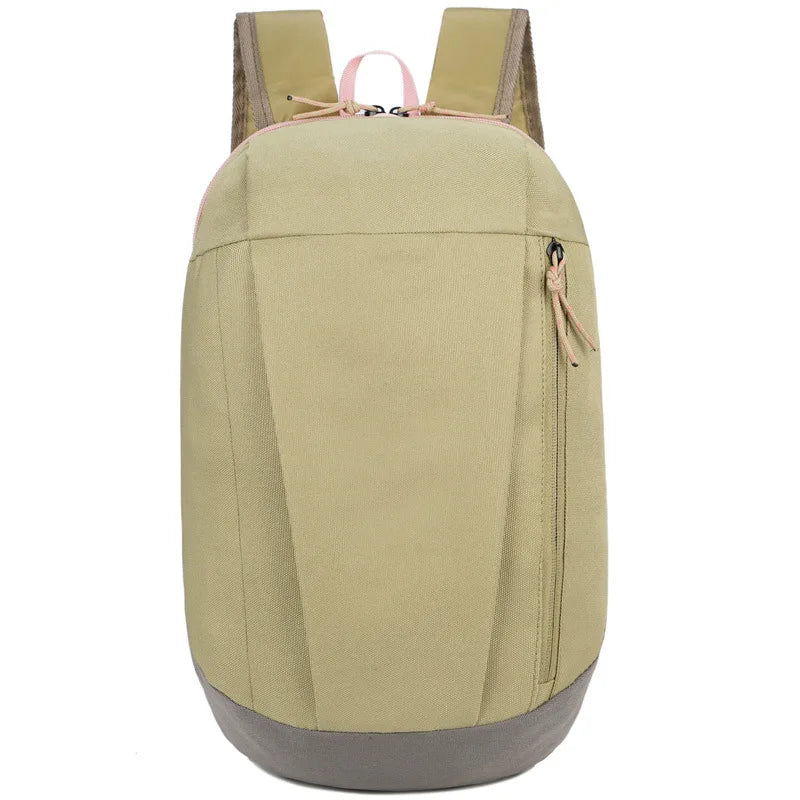 Khaki lightweight travel backpack front view