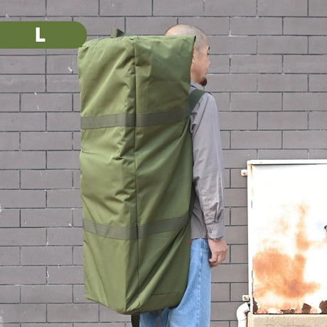 Large outdoor mountaineering bag with 80L capacity side view