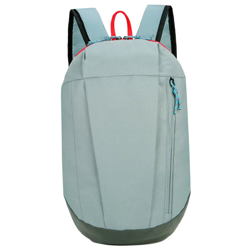 Light gray lightweight travel backpack front view