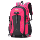 Pink waterproof outdoor backpack for travel and camping