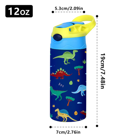 12OZ/350ml Cartoon Pattern Thermos Cup Stainless Steel Insulated Bottle Cute Thermos Kettle Outdoor Portable Handheld Cup