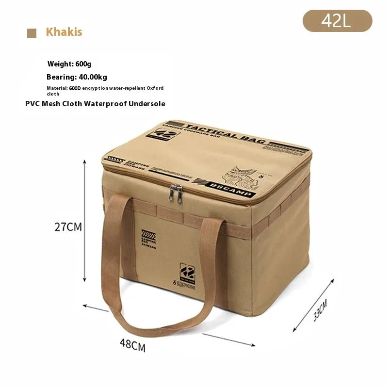 30L/42L/56L Autumn Camping Bag Insulated Waterproof Tactical Foldable Outdoor Picnic Tableware Storage Box Large Capacity Field