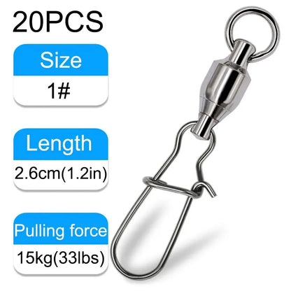 GOBAIT Ball Bearing Swivel Snap Kit (20 Pack)