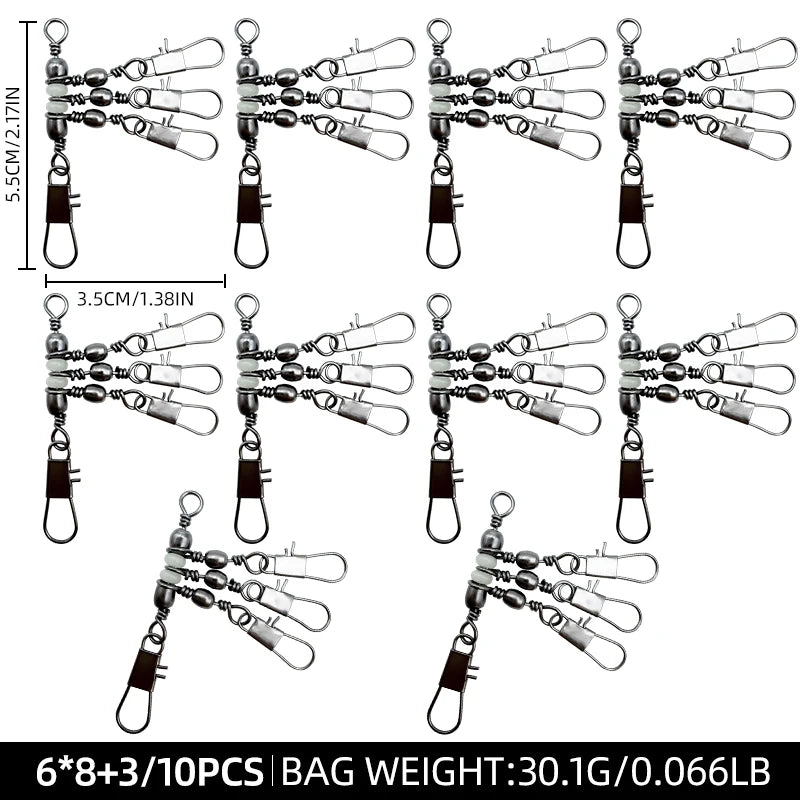 ShareShark Rolling Swivels with Solid Rings (10 Pack)