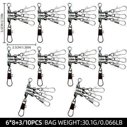 ShareShark Rolling Swivels with Solid Rings (10 Pack)