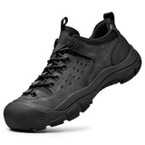 Men’s Leather Hiking Shoes – Outdoor Anti-Slip Climbing Sneakers with Thick Sole for Trekking & Casual Wear