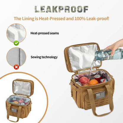 18L Outdoor Insulated Cooler Bag Tactical Lunch Box For Men Expandable Work Camping Outdoor Picnic Leakproof Thermal Bag