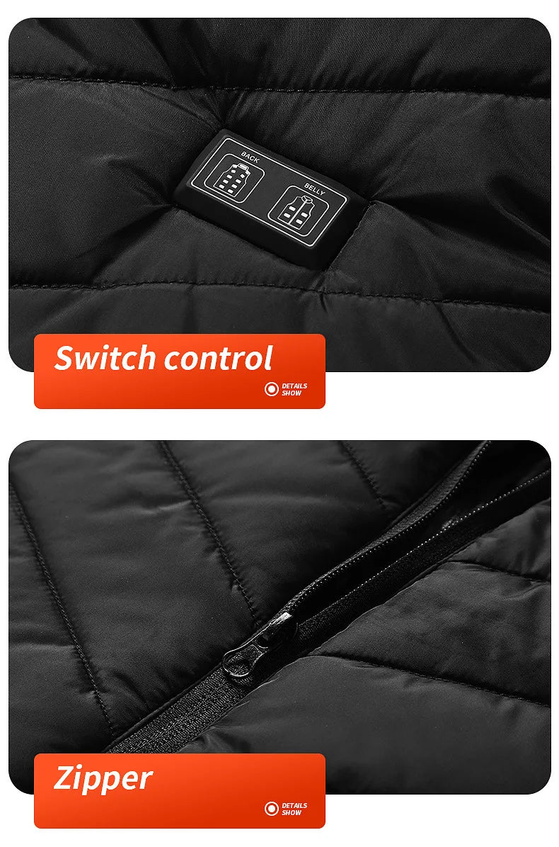 Graphene USB Heated Jacket with 21 Zones