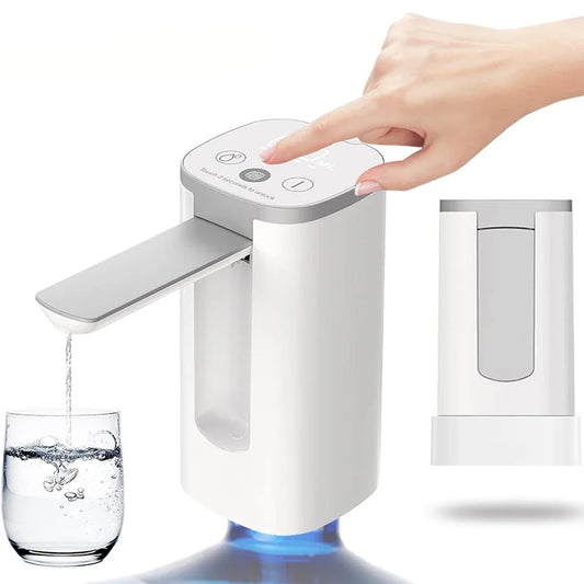 LED Display Water Bottle Pump Foldable Electric 1200mah Type C Rechargeable Automatic Stop Touch Button 3 Quantitative Settings