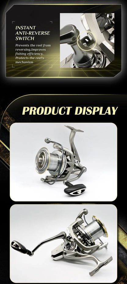 Rooblinos Stainless Steel Bearing Spinning Fishing Reel 8000 9000 10000 12000 14000 25KG Powerful Reel Saltwater Fresh Water