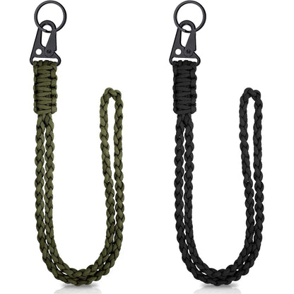 Heavy Duty Braided 550 Paracord Neck Lanyard Keychain Survival Parachute Rope Lanyard Necklace HK Clip Key Ring Outdoor Tools