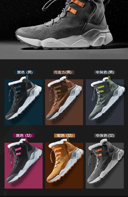 RAX Hiking Boots Men Waterproof Winter Snow Boots Fur lining Lightweight Trekking Shoes Warm Outdoor Sneakers Mountain Boots Men