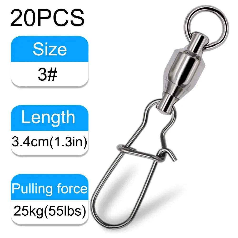 GOBAIT Ball Bearing Swivel Snap Kit (20 Pack)
