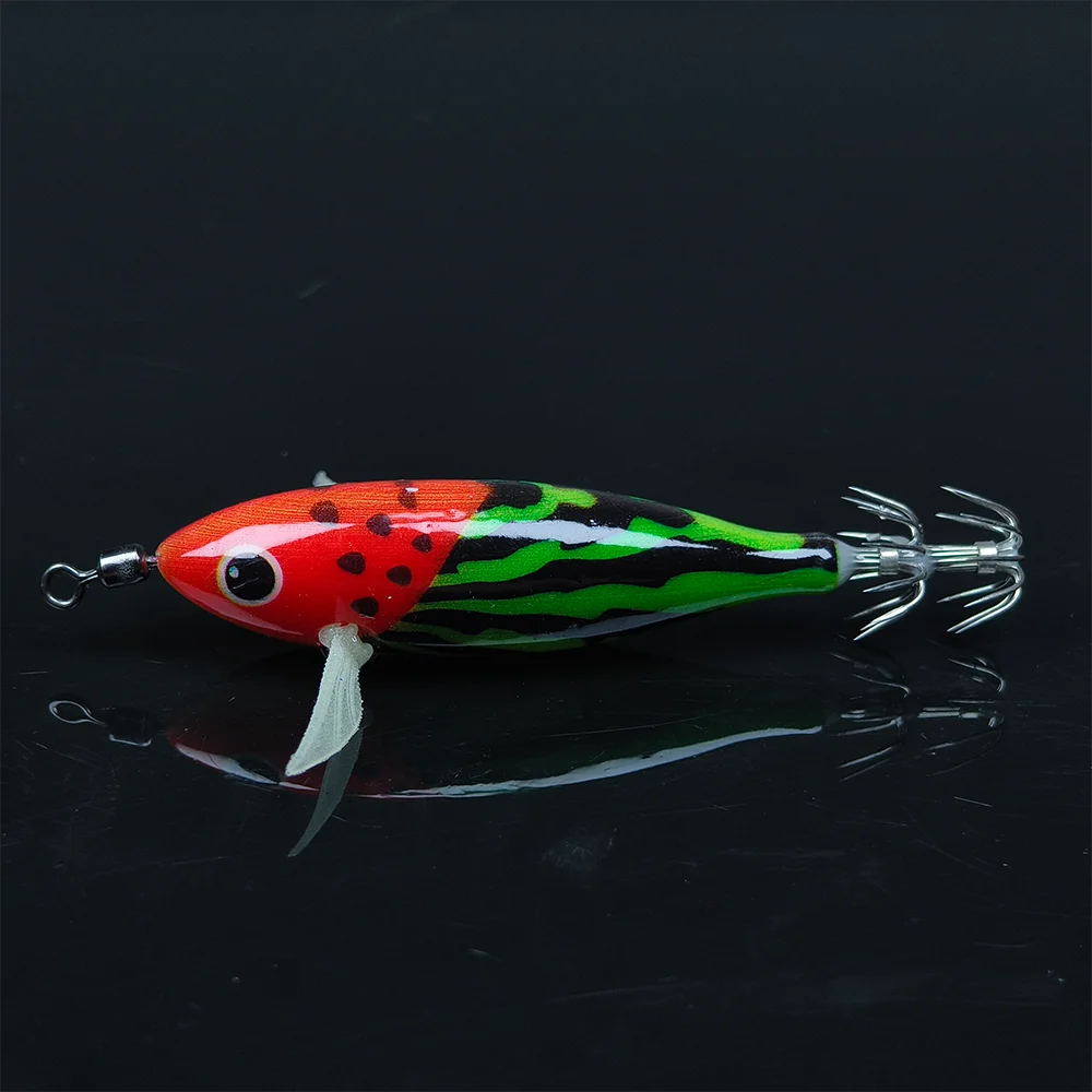 Horizontal Glow Squid Jigs with Double Hooks (5 Pack)