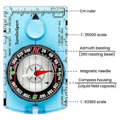 Waterproof Compass Outdoor Gadget Navigation Hiking Compass Camping Orienteering Backpacking Map Reading Compass for Scout Kids