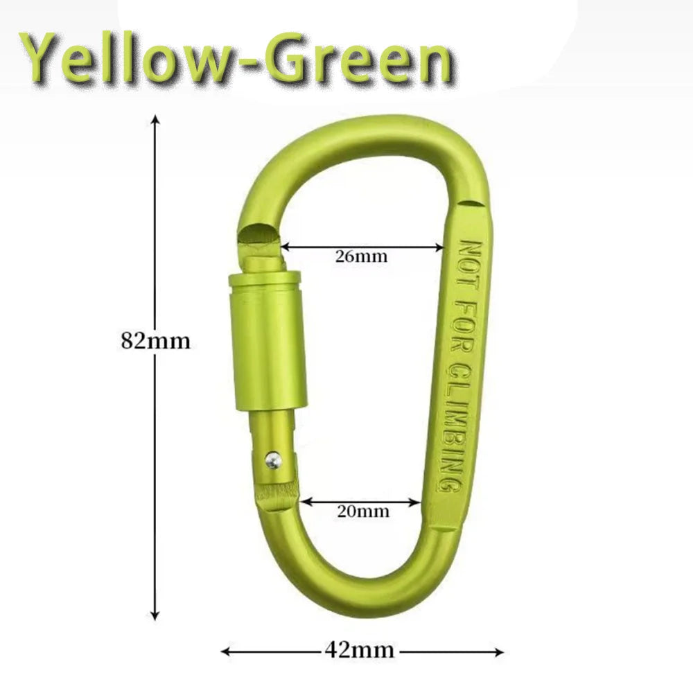 Outdoor Aluminium Alloy Sports Keychain High Quality Multi Colors with Lock D-shape Carabiner Camping Hiking Hook Outdoor Tool